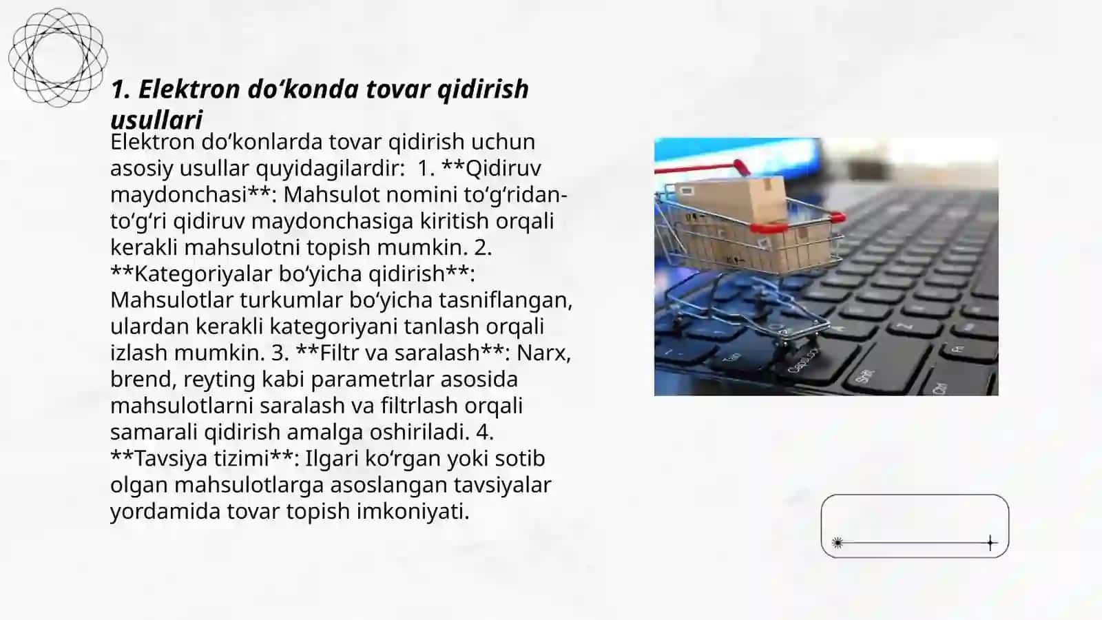 Elektron do‘konda tovarni tanlash va savdo mexanizmi 3