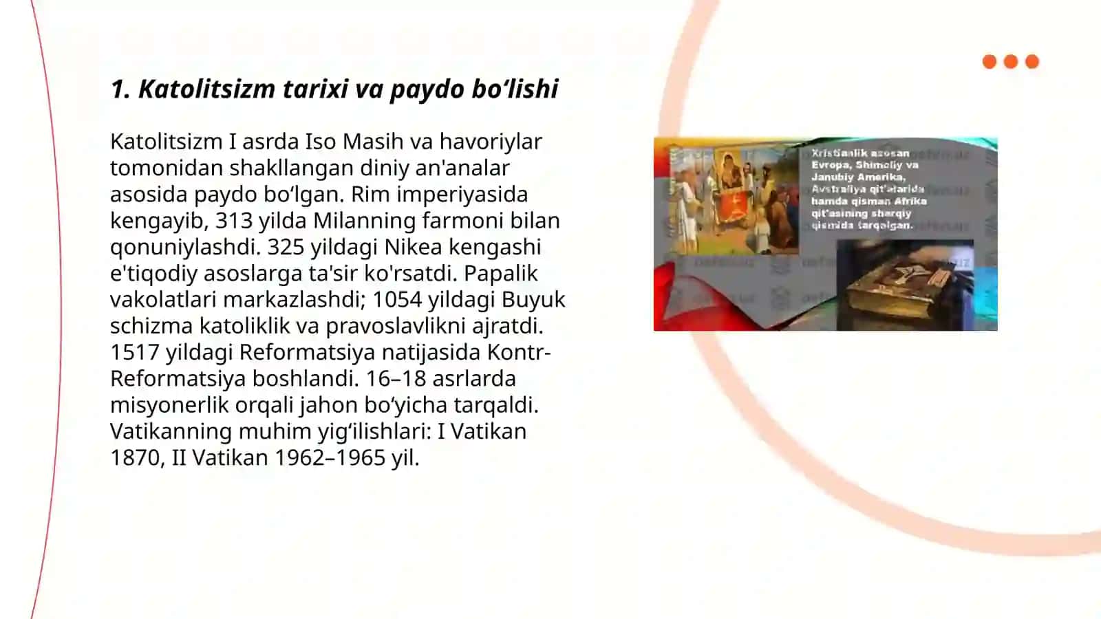 Katolitsizmning asosiy g'oyalari va o'ziga hos hususiyatlari 3
