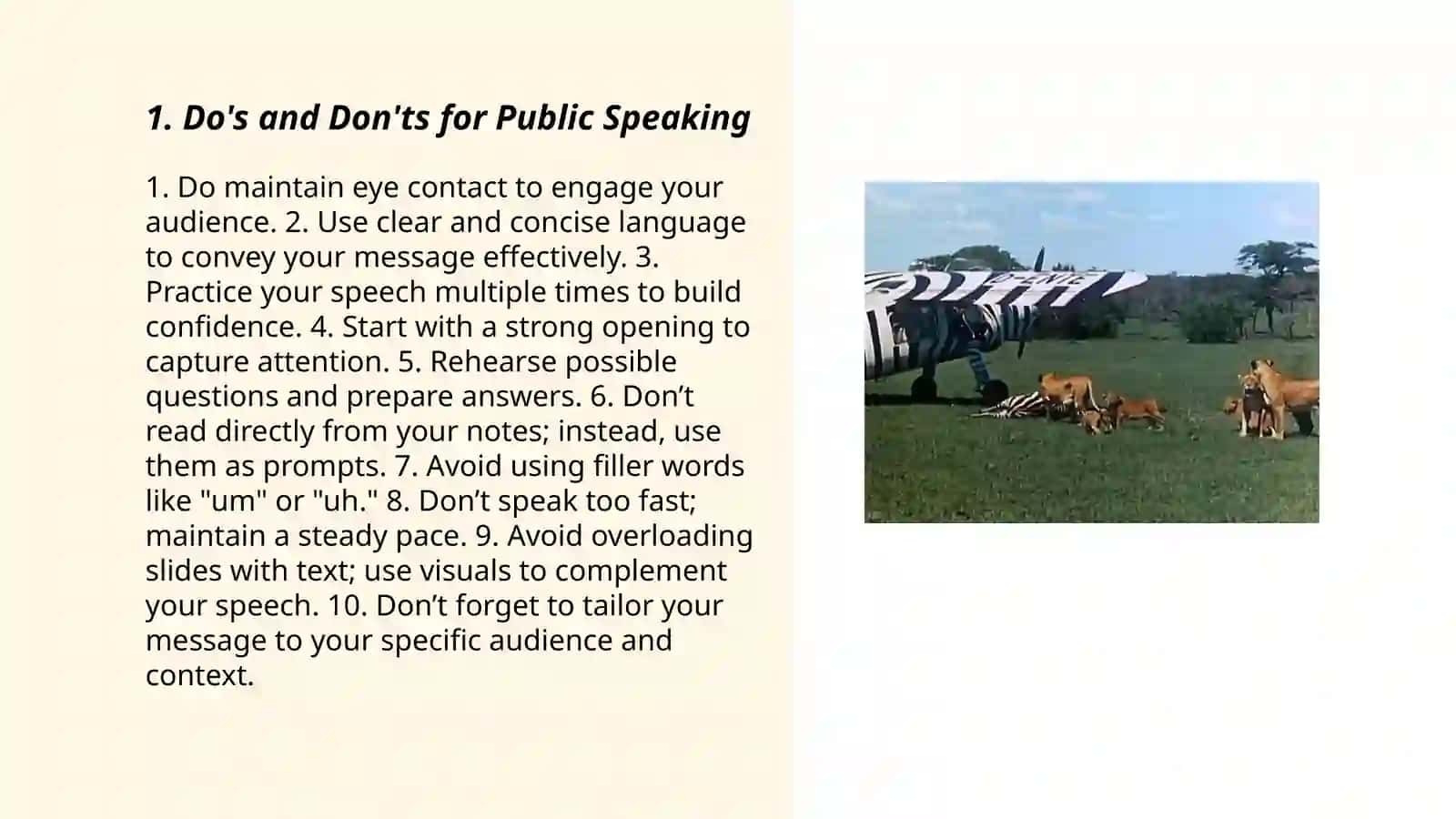 Do's and Don'ts for Public Speaking 3