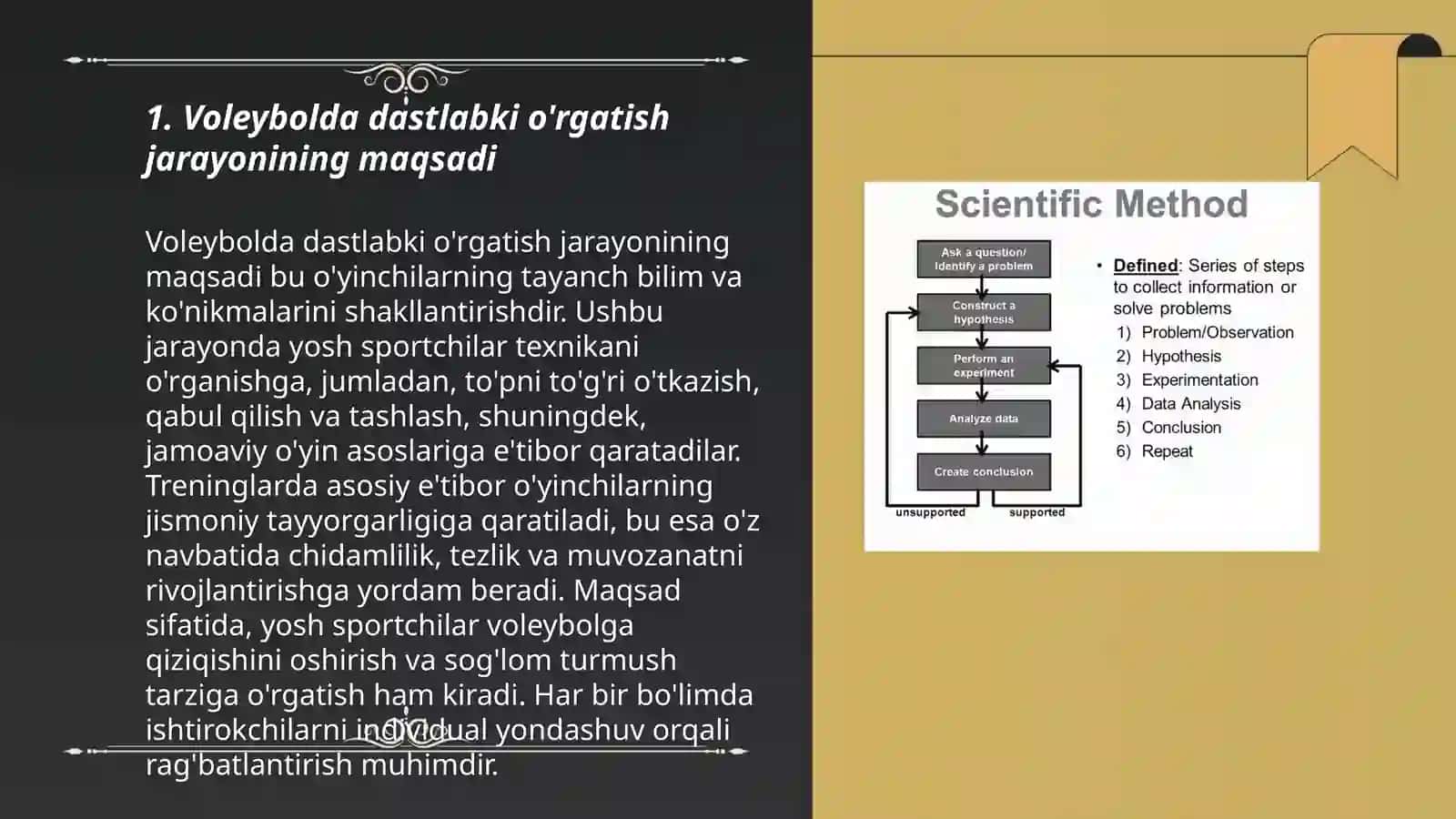 Voleybolda dastlabki o'rgatish jarayonining bosqichlari va usullari 3