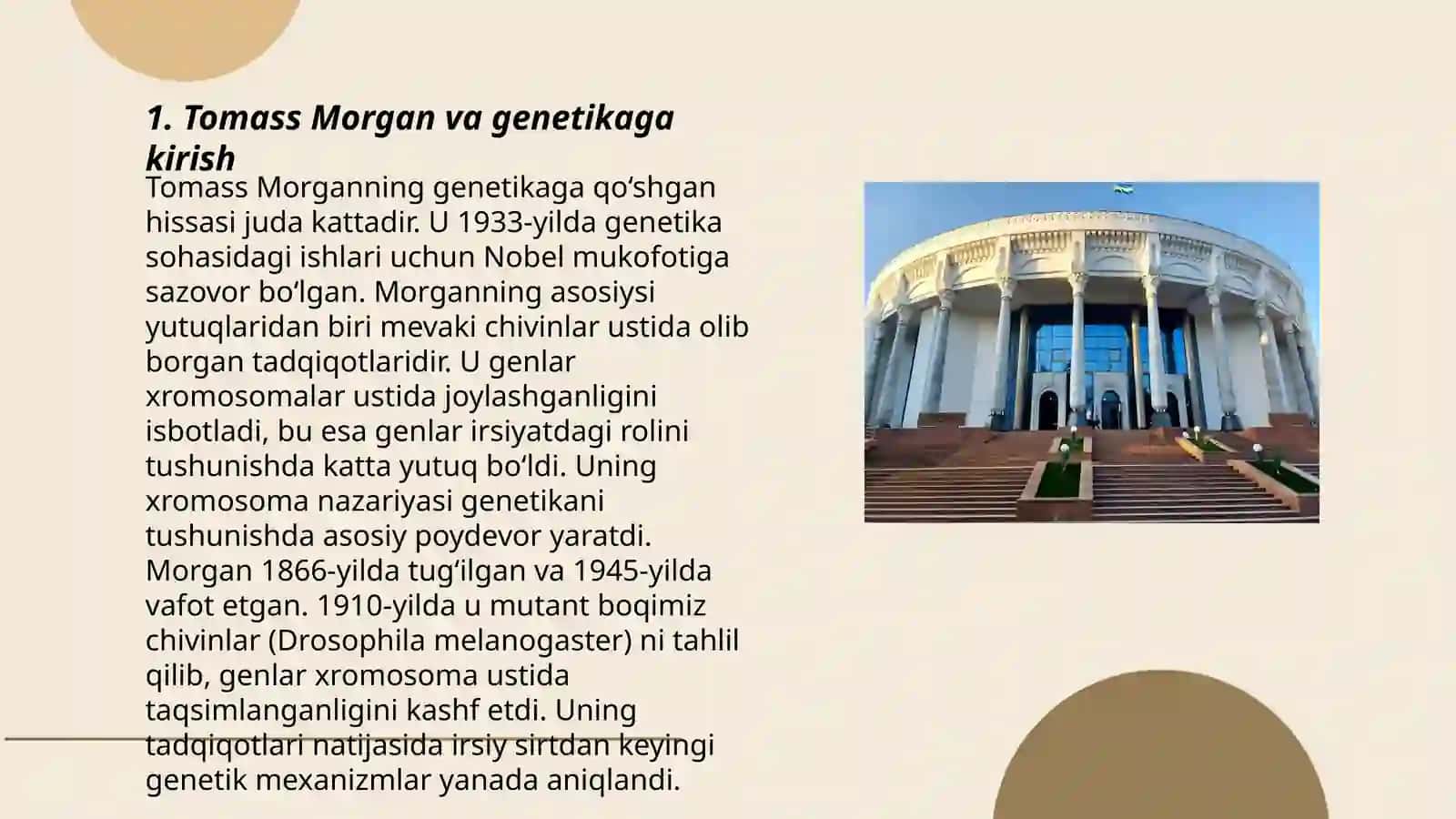 Tomas Morgan va uning genetika sohasiga qoʻshgan hissasi 3