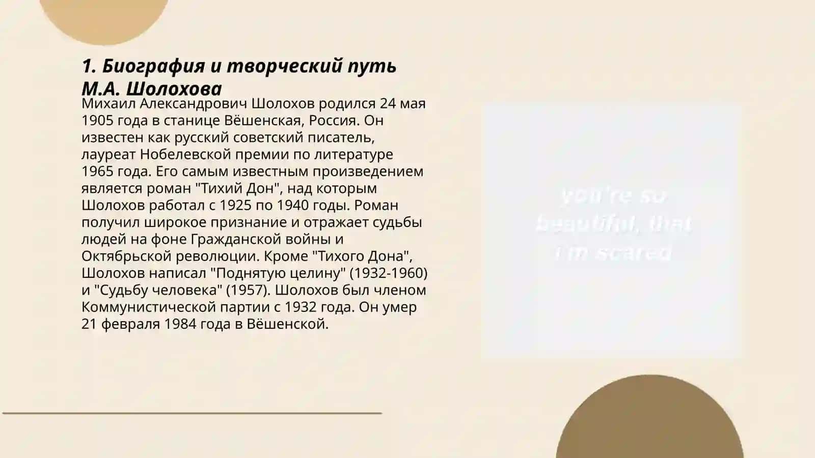 Творчество М.А. Шолохов 3