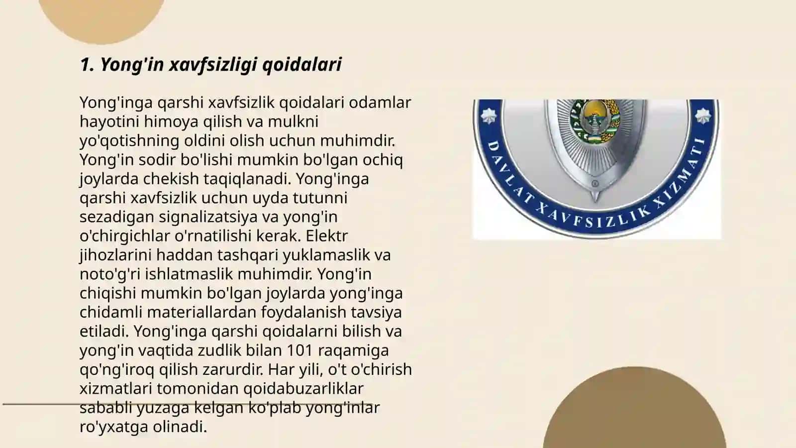 Yong'in xavfsizligi qoidalari 3