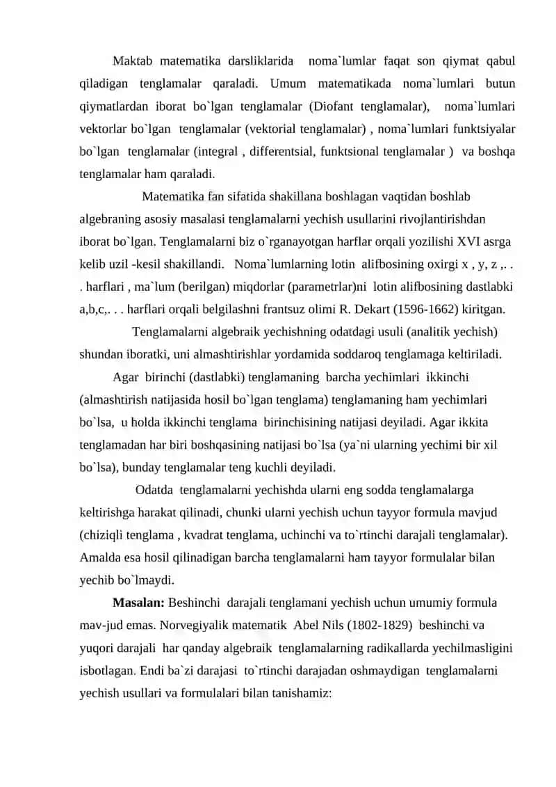 Bikvadrat tеnglamalar 3