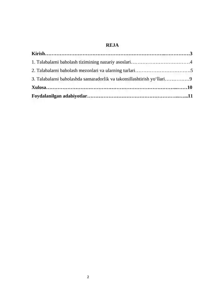 Talabalarni baholash mezonlari 3