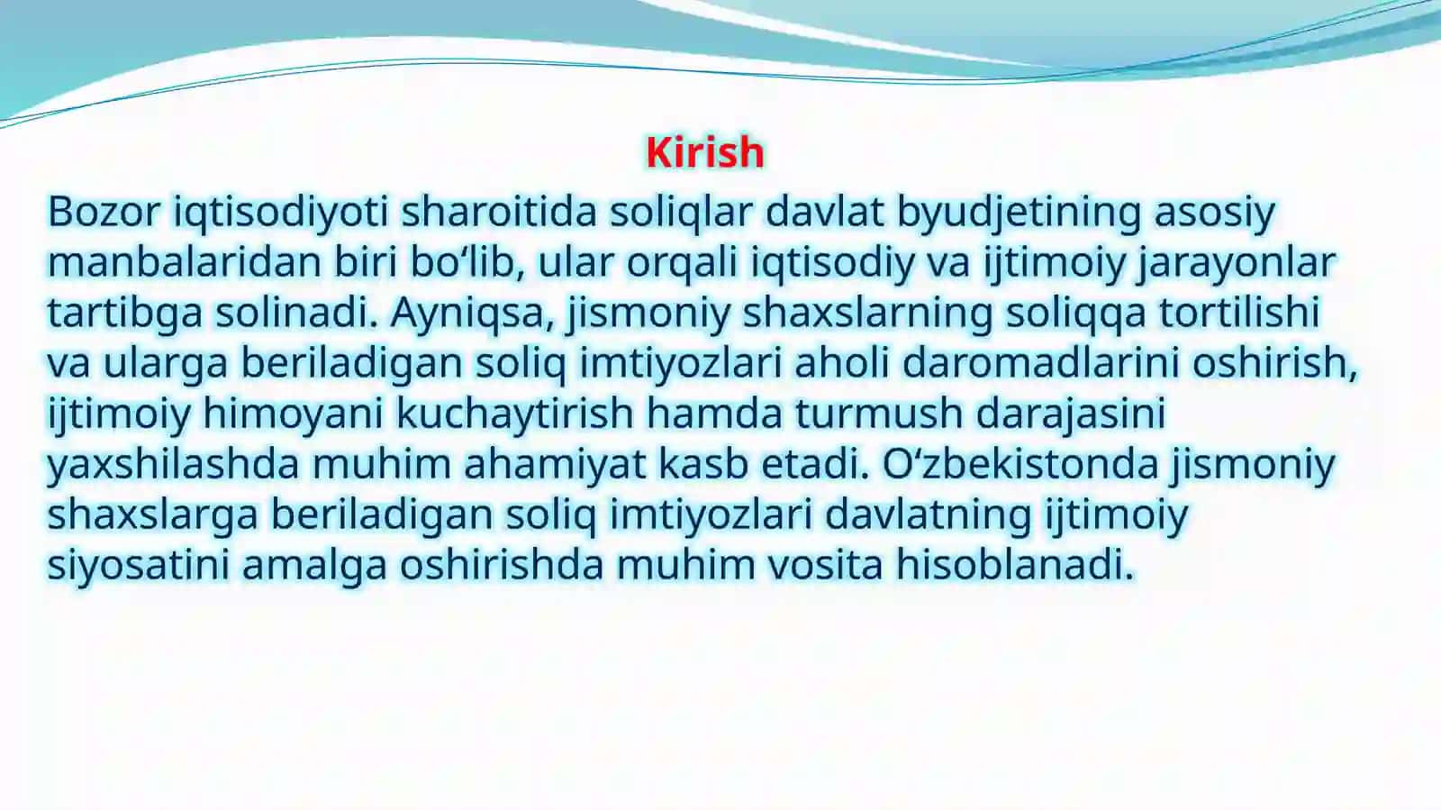 O‘zbekistonda jismoniy shaxslarga beriladigan soliq imtiyozlari 3