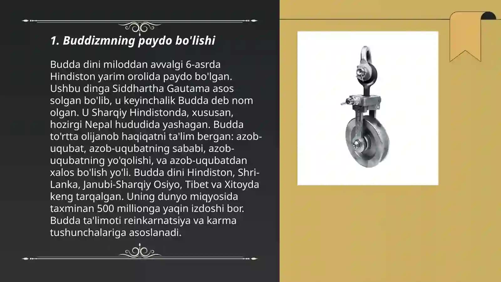 BUDDAVILIK DININING PAYDO BO'LISHI TARIXI VA TARIXIY ILDIZLARI 3