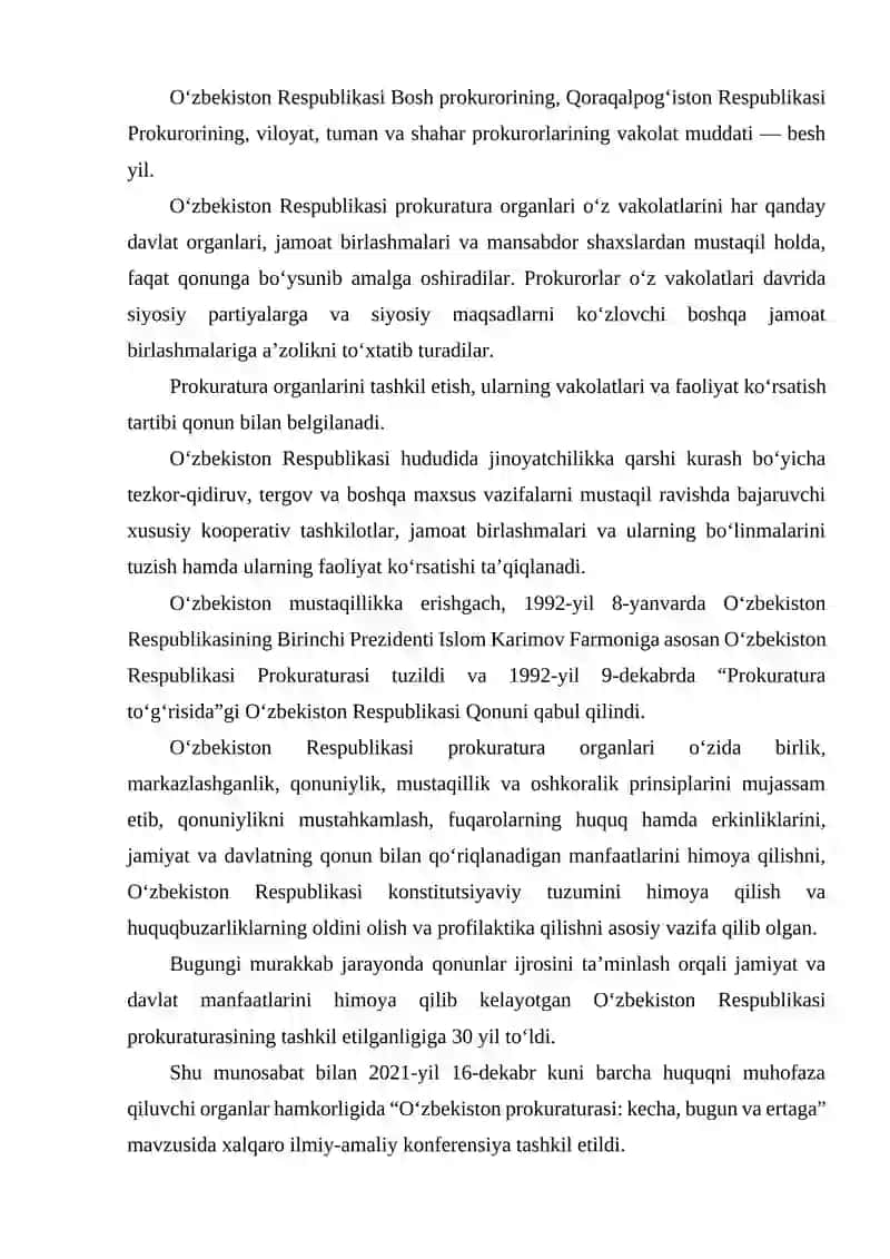 O'ZBEKISTONDA PRAKRATURA ORGANLARINI RIVOJLANISHI 3