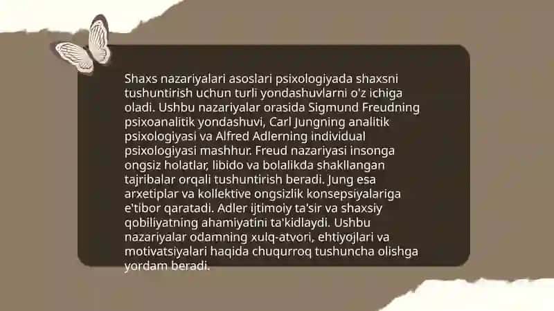 Shaxs Nazariyalari Asoslari psixologiyada 3