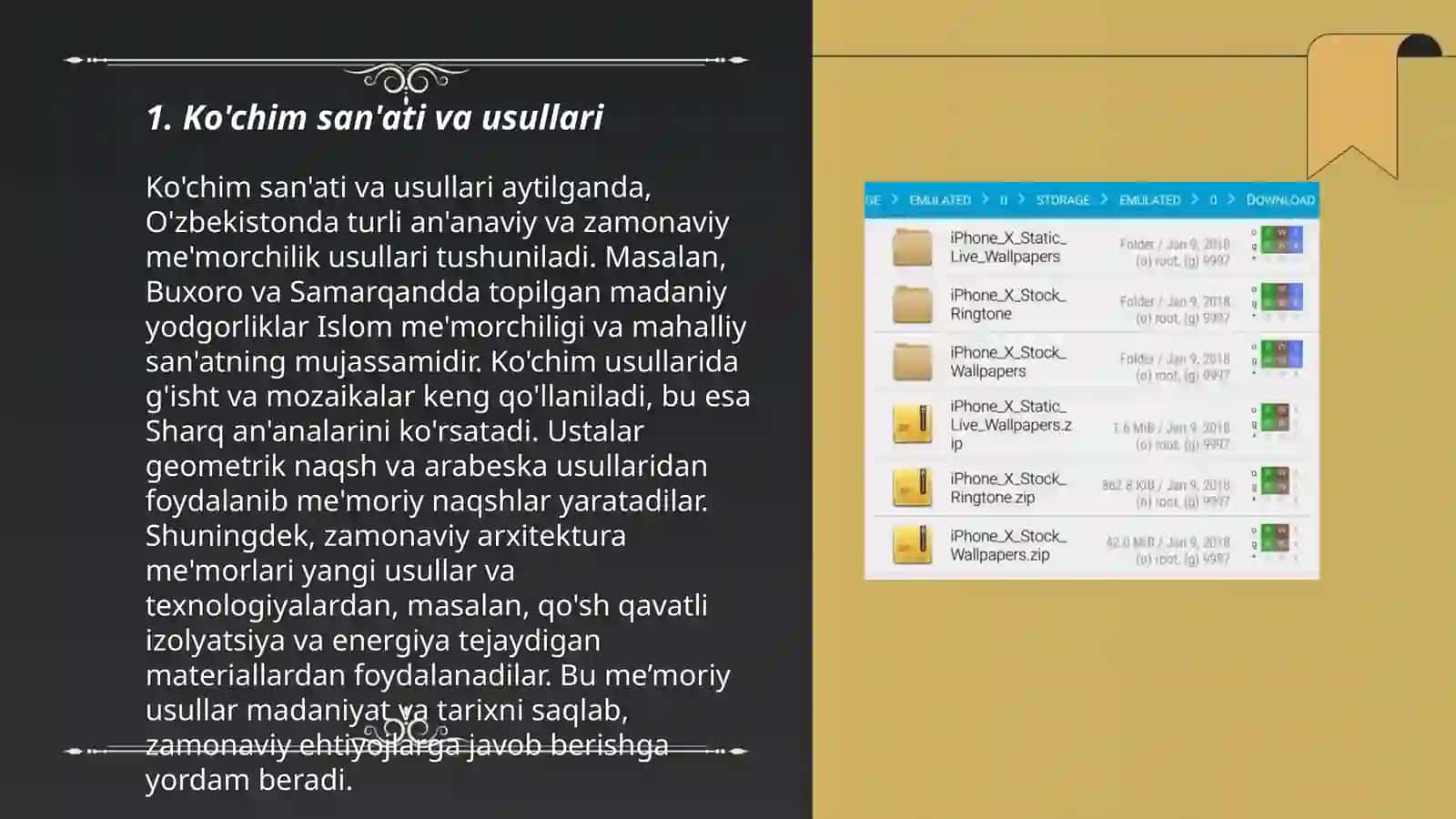 Ko'chim san'ati va usullari 3