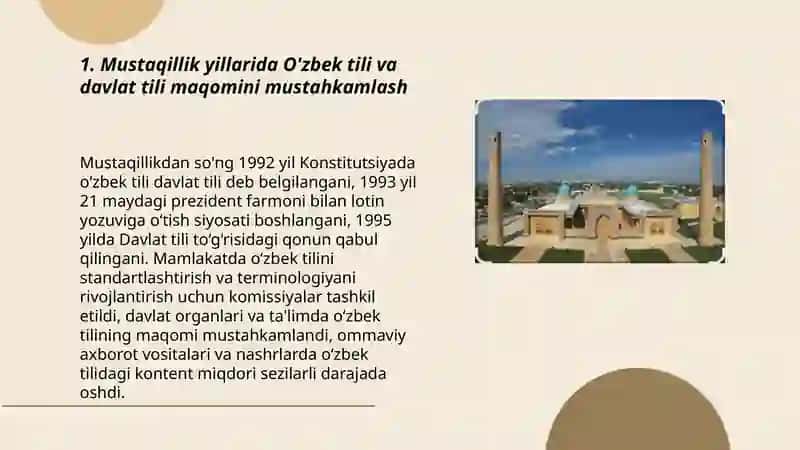 Mustaqillik yillarida O'zbekistondagi madaniy va manaviy taraqqiyot 3