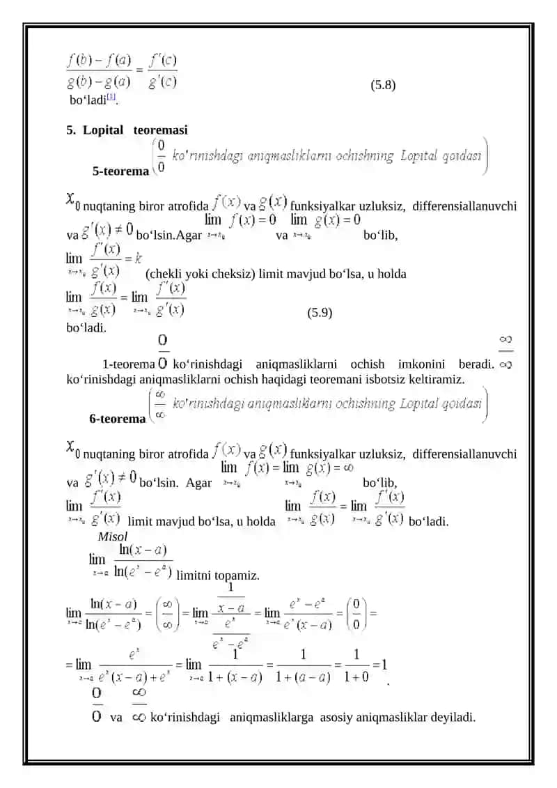 Differentsial hisobning amaliy masalarda qo’llanishi 3