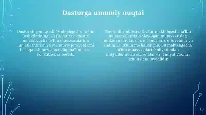 Maktabgacha Ta'lim Tashkilotining Ish Hujjatlari 3