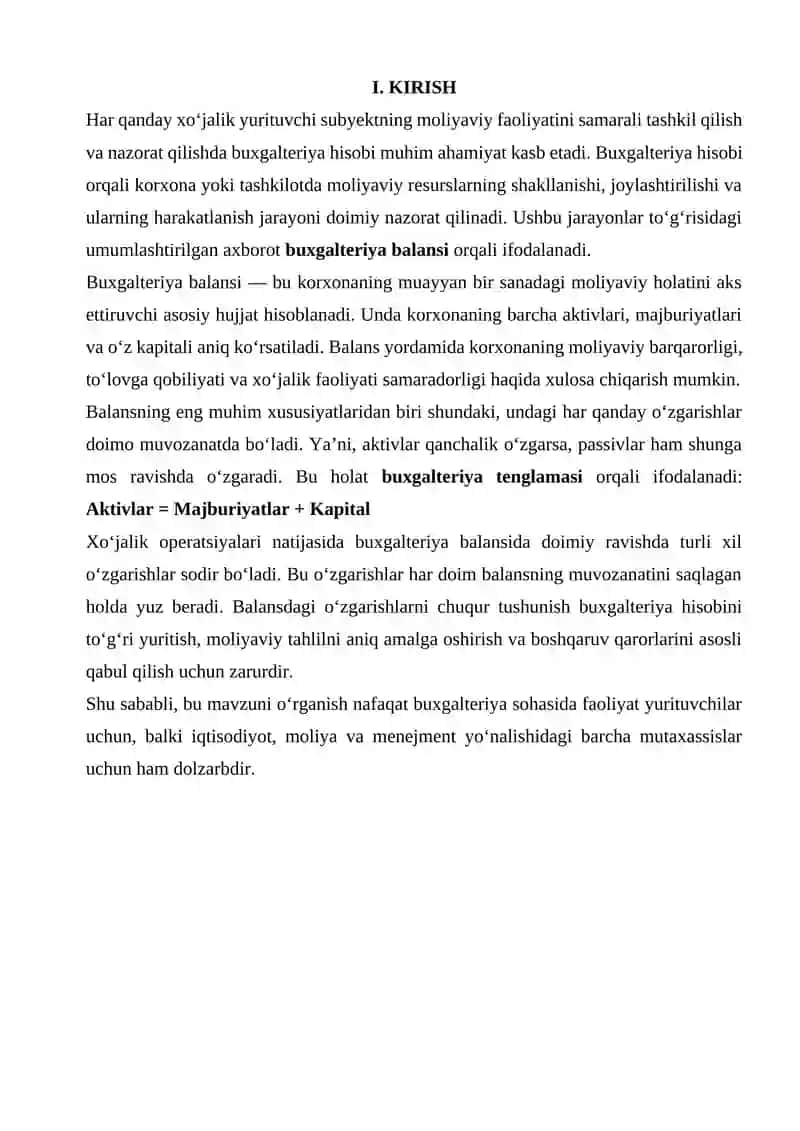 BUXGALTERIYA BALANSIDA SODIR BO’LADIGAN O’ZGARISHLAR 3