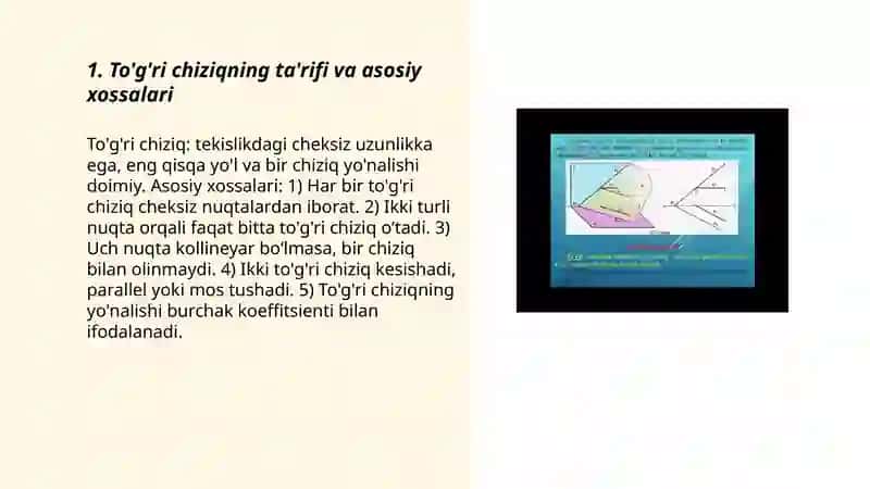 To'g'ri chiziq va uning burchak koeffitsienti tenlamasi 3