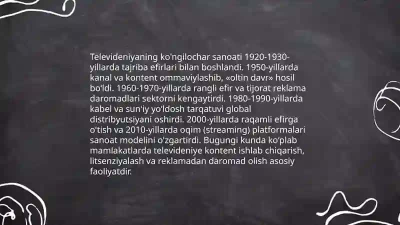 Televideniya köngilochar sanoat sifatida 3