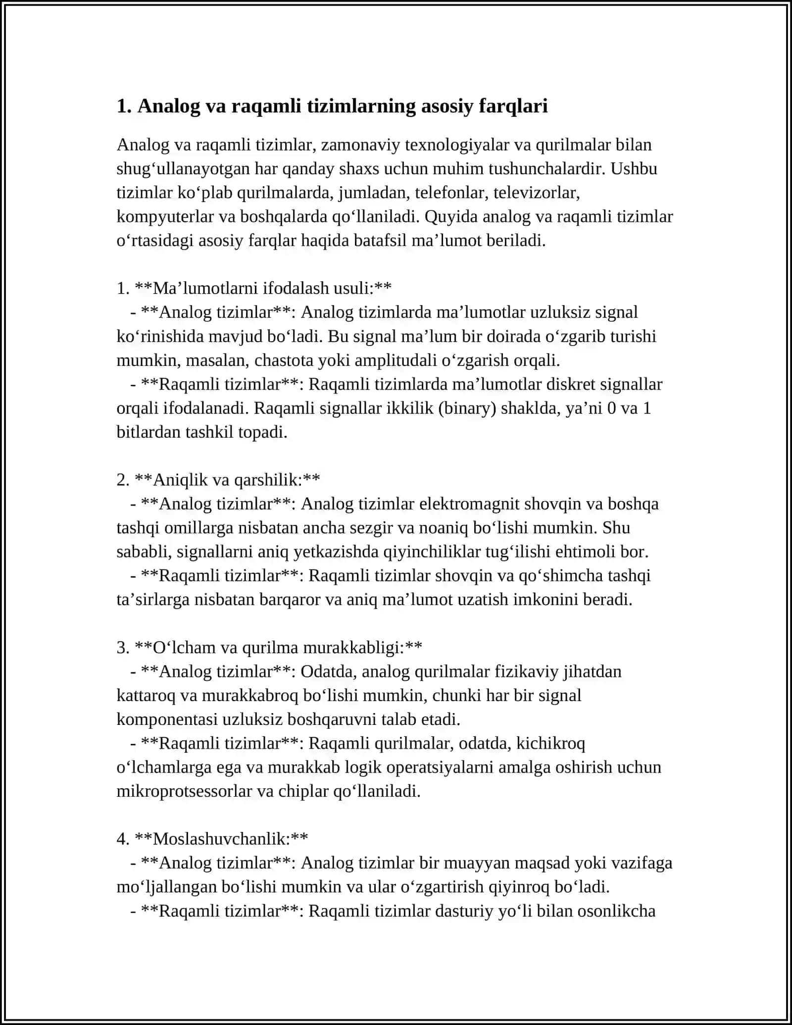 ANALOGLI VA ZAMONAVIY RAQAMLI SISTEMADA RAQAMLI KARTALARNI YARATISH USULLARI 3