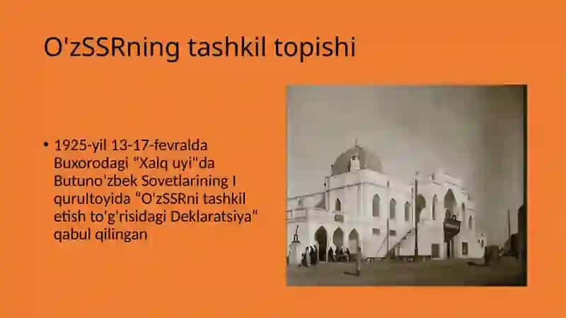 O'zSSRning tashkil topishi 3