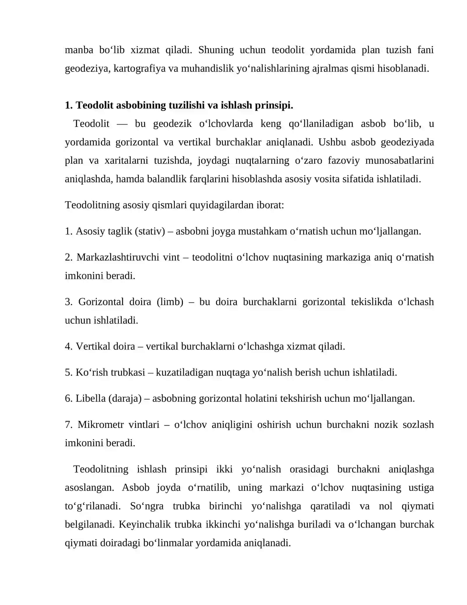 Teodolit yordamida plan tuzish 3