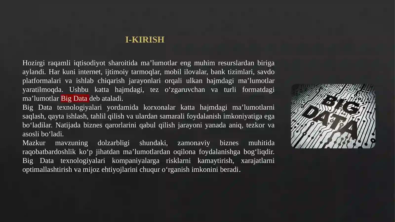 Big Data (Katta Xotira) 3