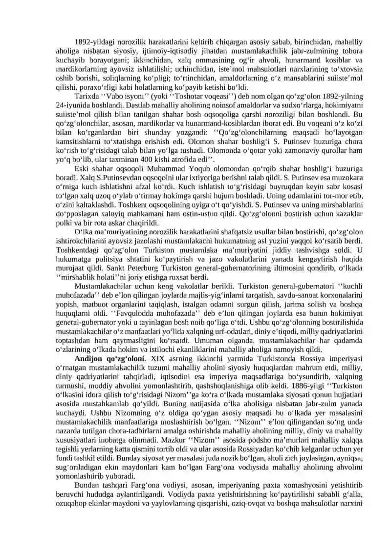 XIX asrning Turkiston o‘lkasida xalq harakatlari 3