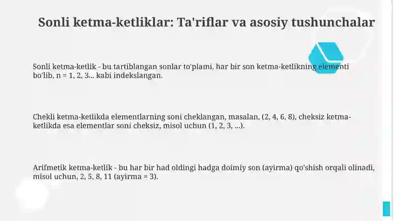 Iqtisodiyotda sonli ketma-ketliklarning qo'llanishi 3
