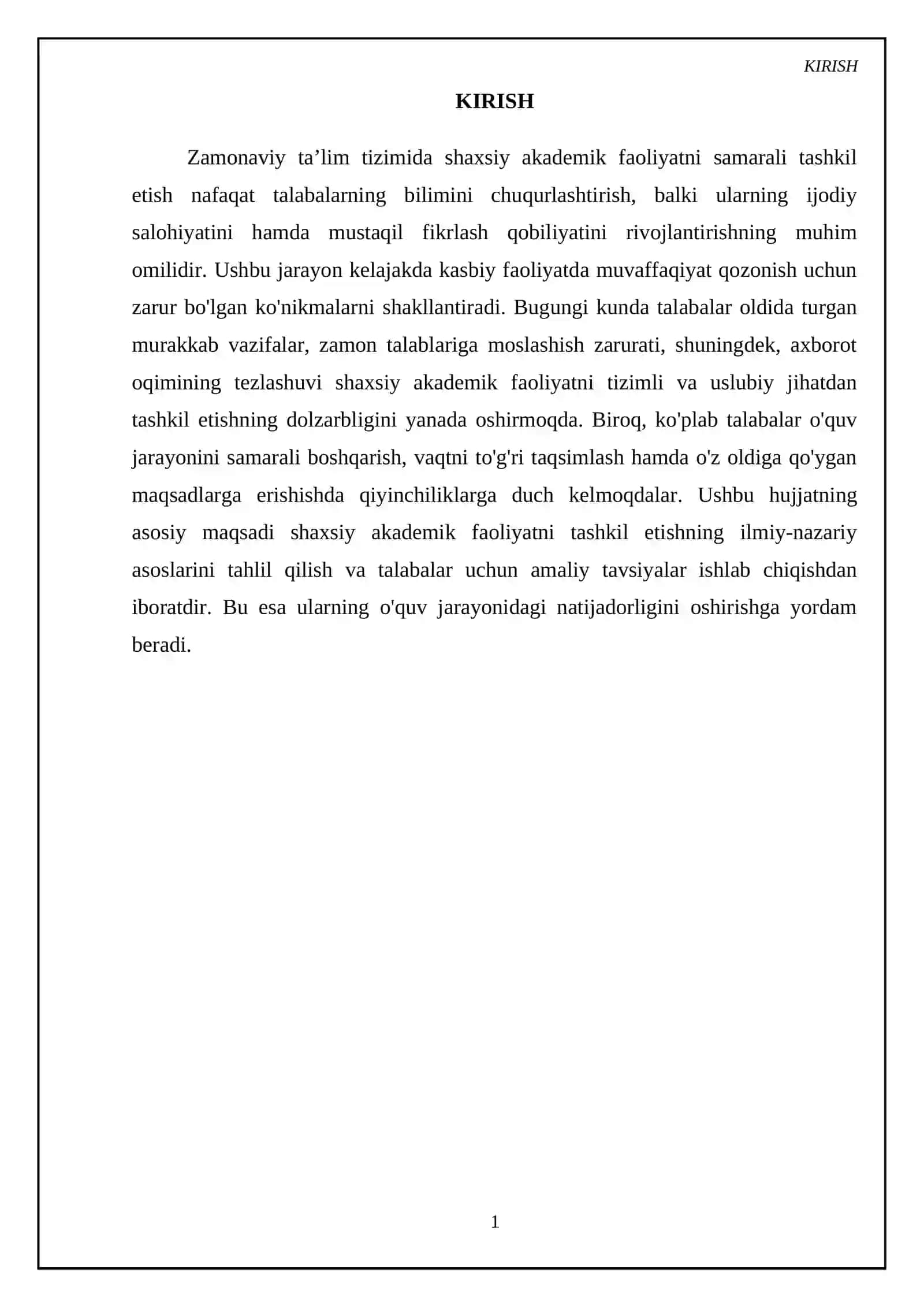 Shaxsiy akademik faoliyatni tashkil etish 3
