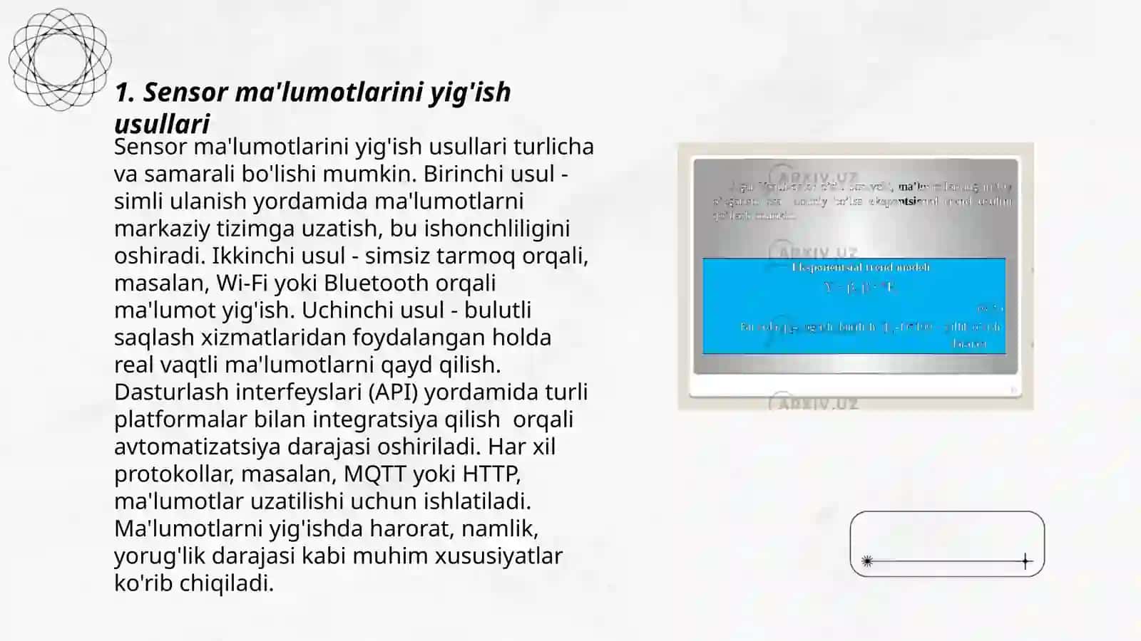 Datchik maʼlumotlarini qayta ishlash mavzusida taqdimot yaratish 3