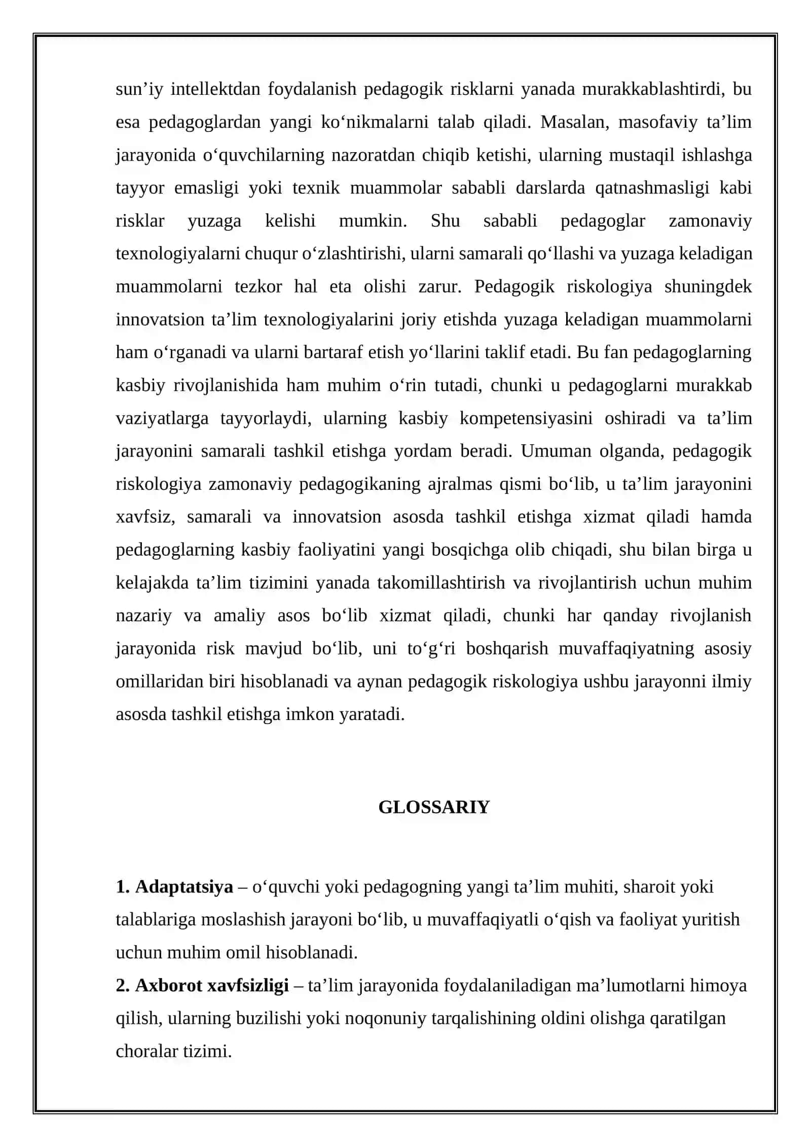 Pedagogik riskologiya fani yangi ilmiy tadqiqotning yo‘nalishi sifatida 3