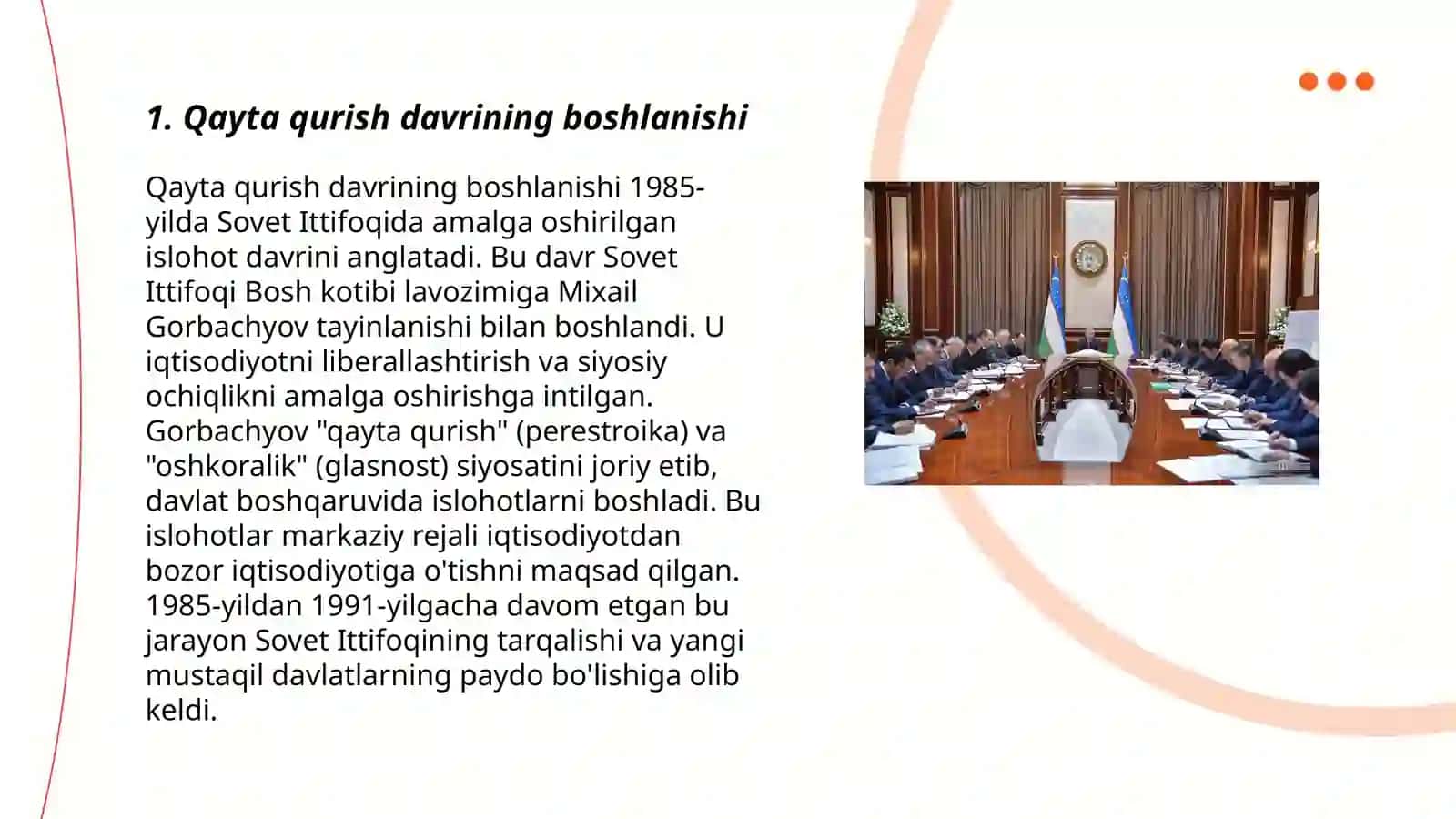 Qayta qurish yillarida Õzbekistondagi ijtimoiy-siyosiy vaziyat 3