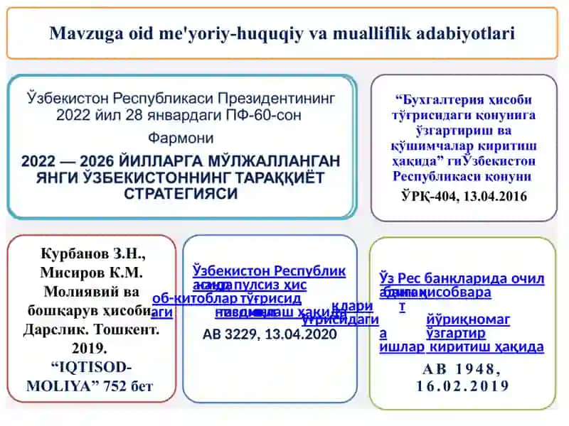 ПУЛ МАБЛАҒЛАРИ ҲИСОБИ 3