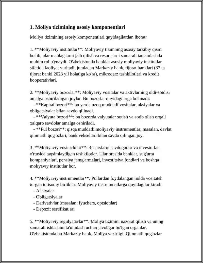 Moliya Tizimi va Maliyaviy Siyosat 3
