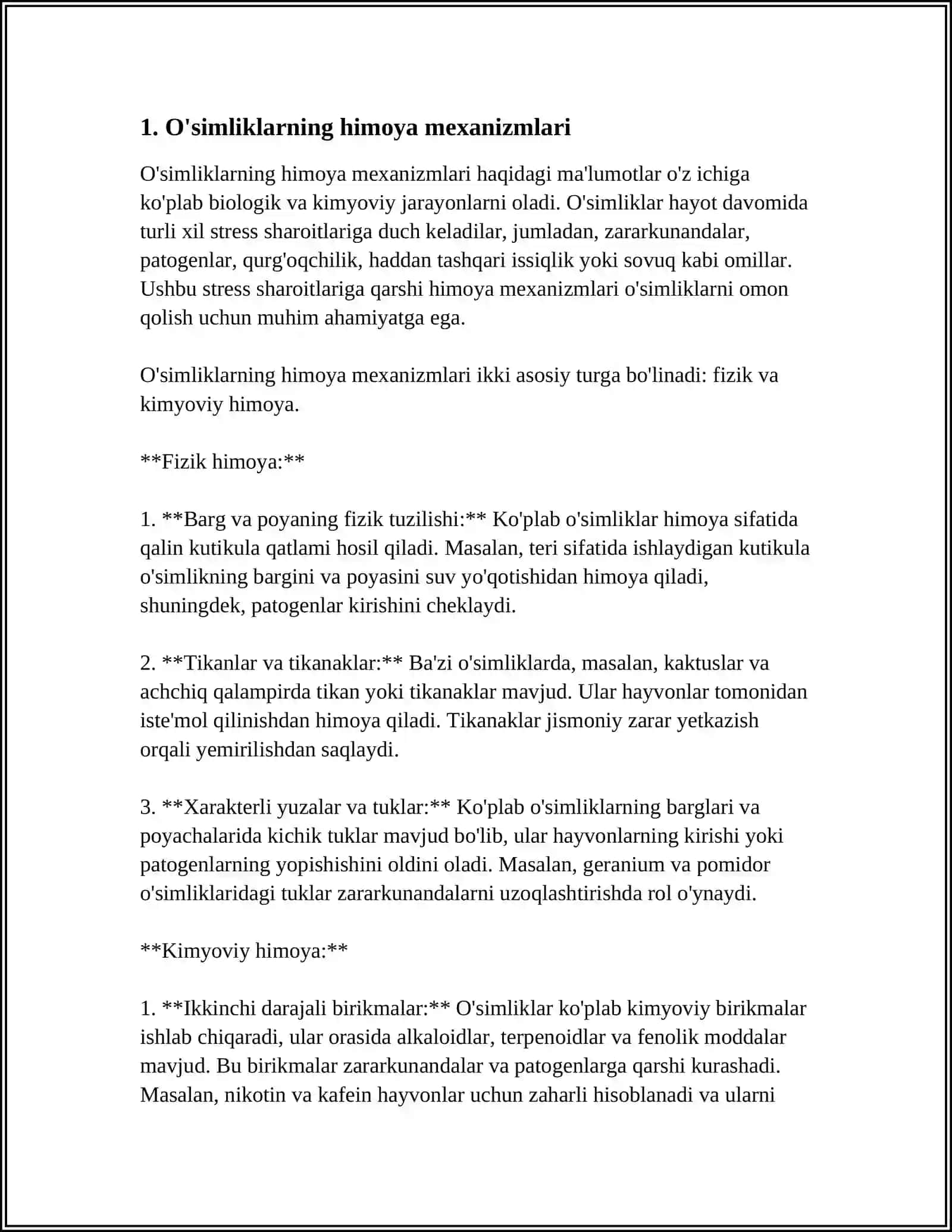 O'SIMLIKLARNING HASHAROTLARGA CHIDAMLILIGI-ORGANIZMLARNING BIOLOGIK XUSUSIYATI 3