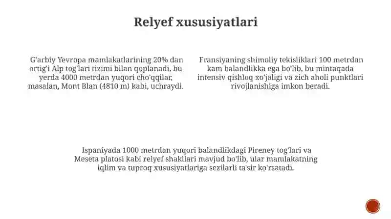 G’arbiy Yevropa davlatlari geografiyasi 3