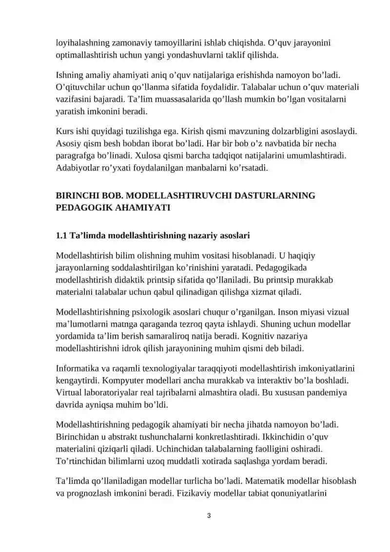 Modellashtiruvchi dasturlarda pedagogik dasturiy vositalar yaratish 3