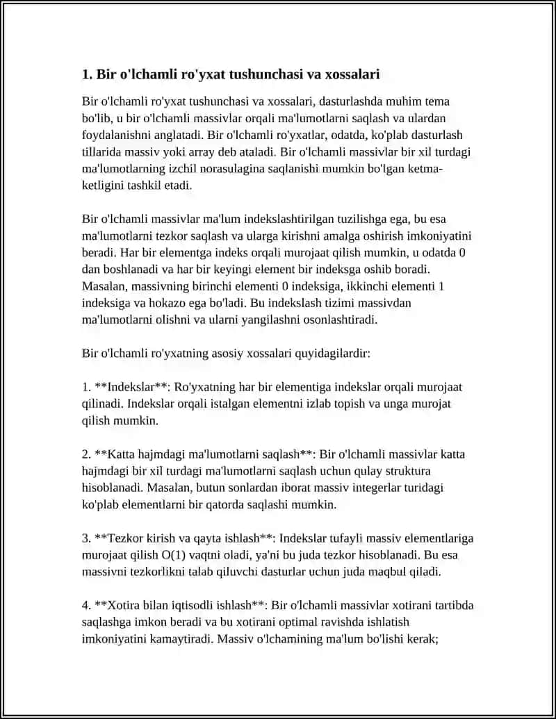 Bir o‘lchamli ro‘yxatlar bilan ishlash 3