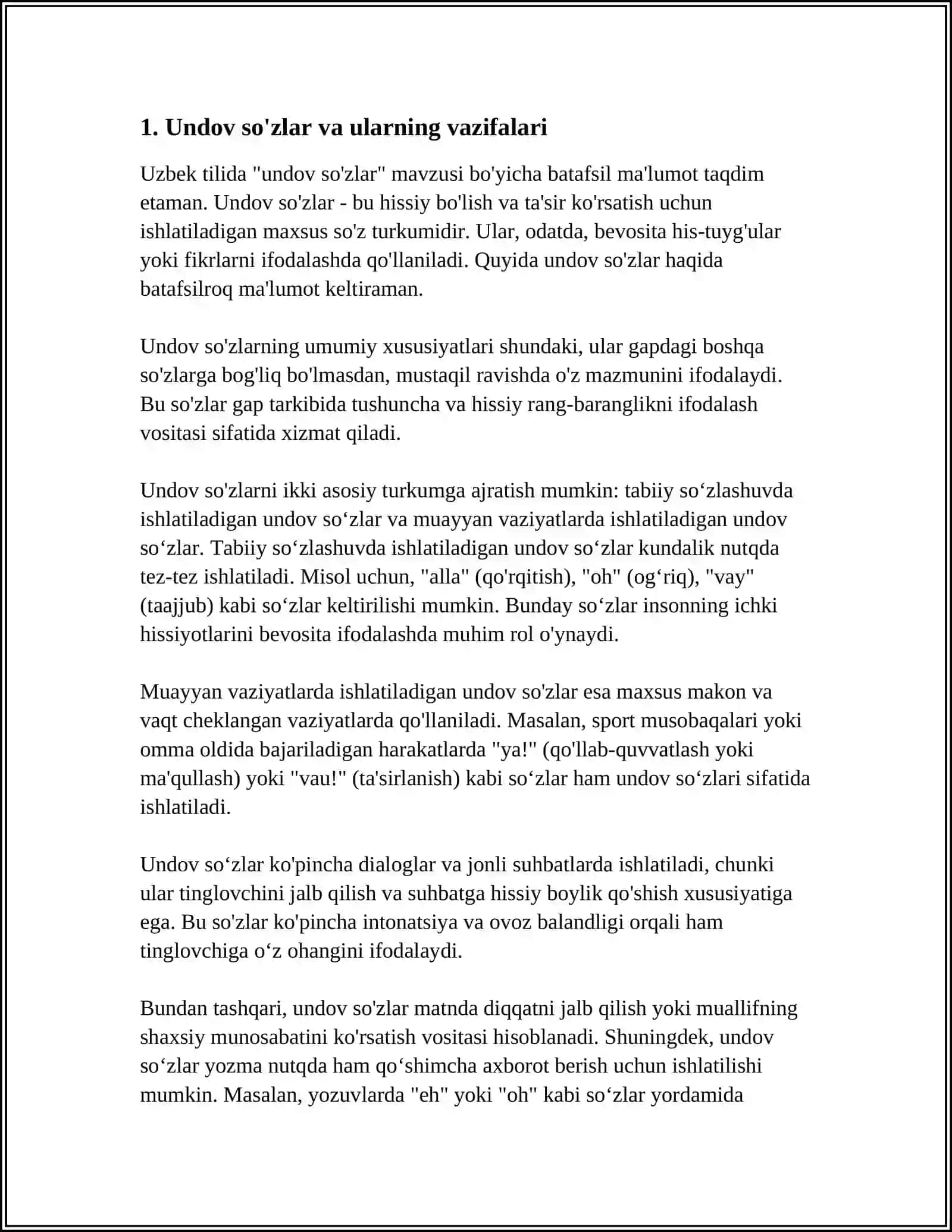 Undov so'zlar va ularning vazifalari 3