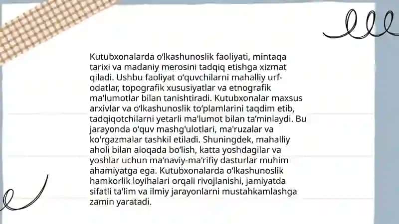 Kutubxonalarda oʻlkashunos bibliografik xizmatini tashkil etish 3