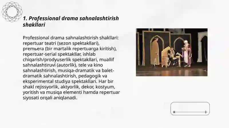Professional drama sahnalashtirish shakllari 3