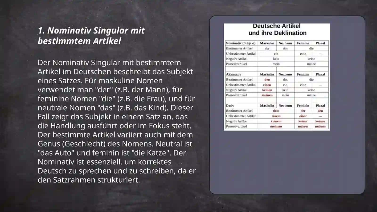 Deklination mit dem bestimmten Artikel 3