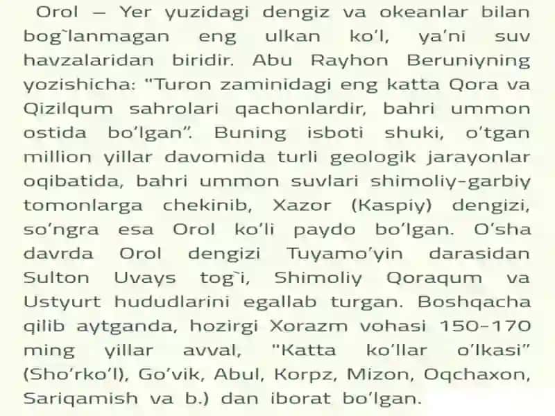 Orol dengizining qurishi oqibatida ekologik muammolar 3