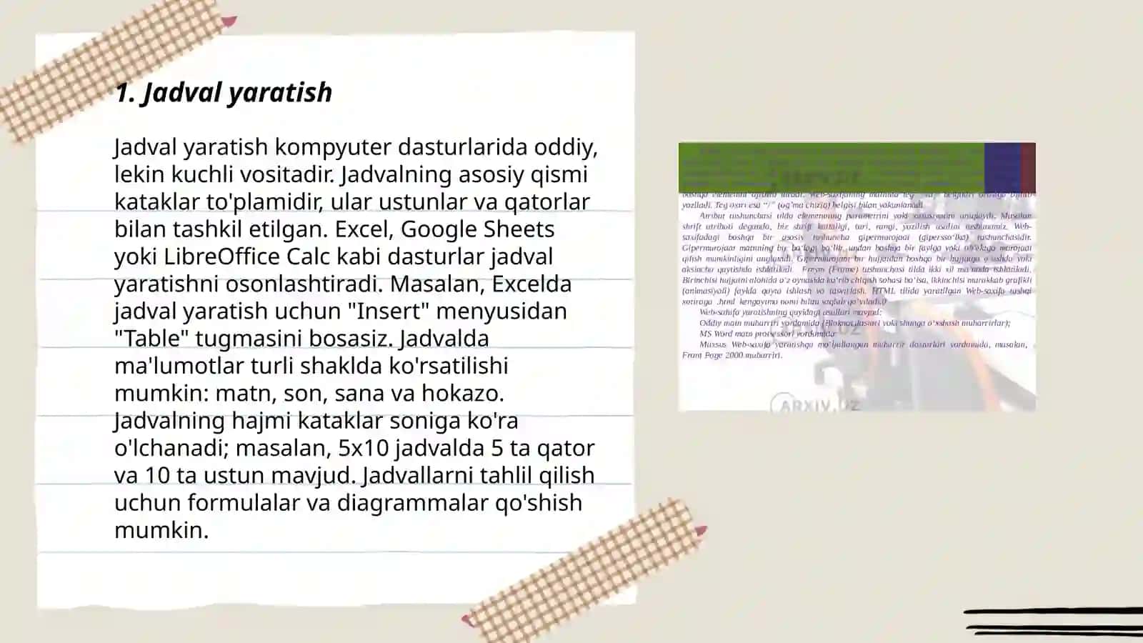 Jadval yaratish 3