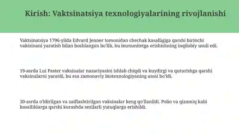 Tibbiyot biotexnologiyasida vaksinatsiya texnologiyalari 3