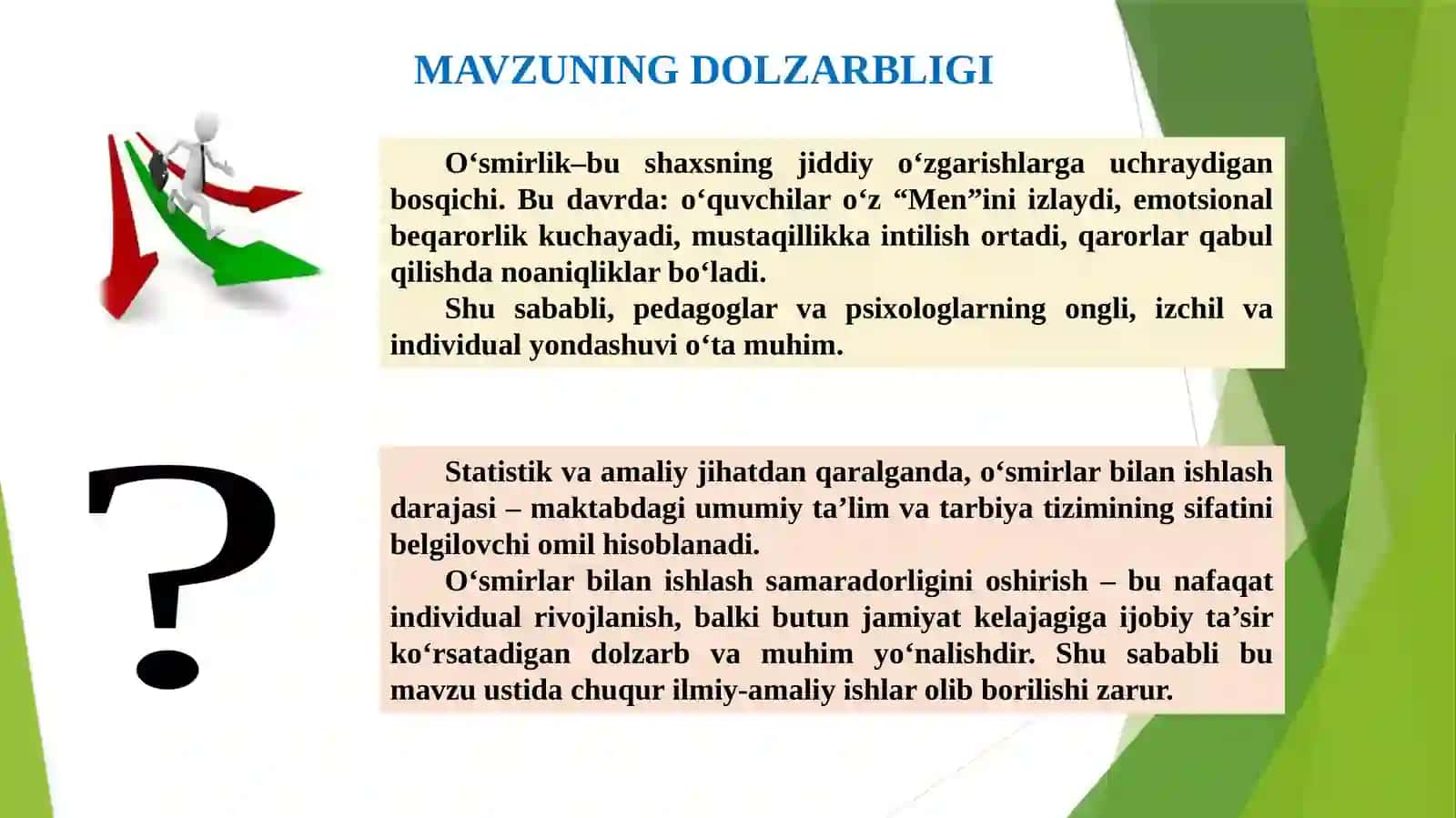 MAKTABDA O‘SMIR YOSHDAGI O‘QUVCHILAR BILAN ISHLASH SAMARADORLIGINI OSHIRISH 3
