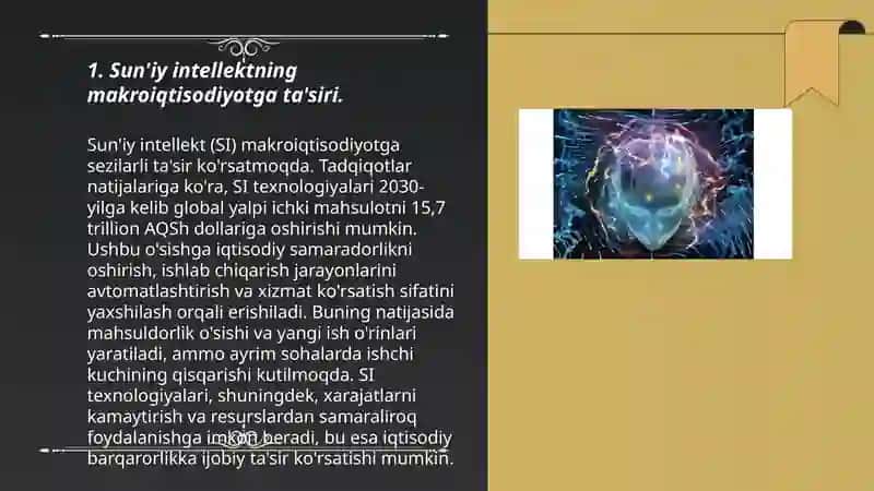 Iqtisodiyot sohalarda sun'iy intellektdan foydalanish xususiyatlari 3