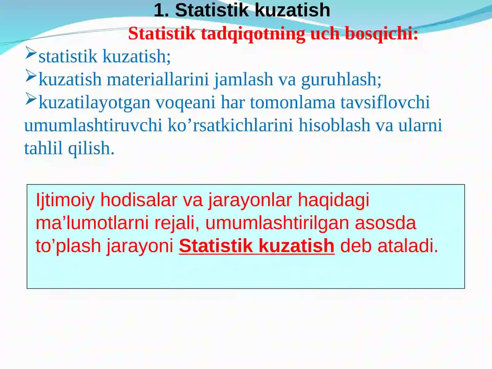Ekonometrik modellarning axborot ta’minotiva ststistikaning asosiy tushunchalari 3