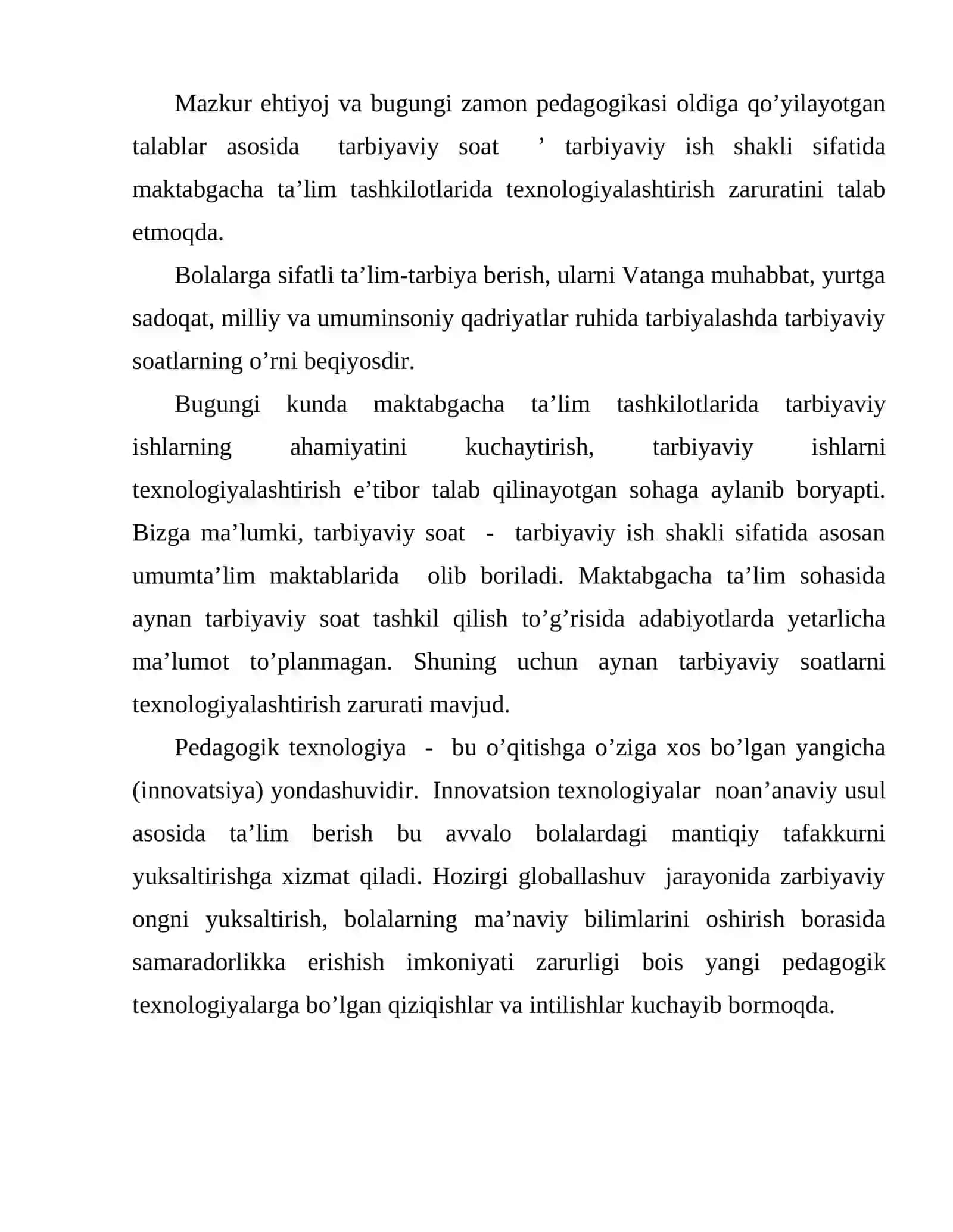 MAKTABGACHA TA'LIM TASHKILOTLARIDA TARBIYACHINING FAOLIYAT TURLARINI LOYHALASHTIRISHDAGI KOMPETENTLIK 3