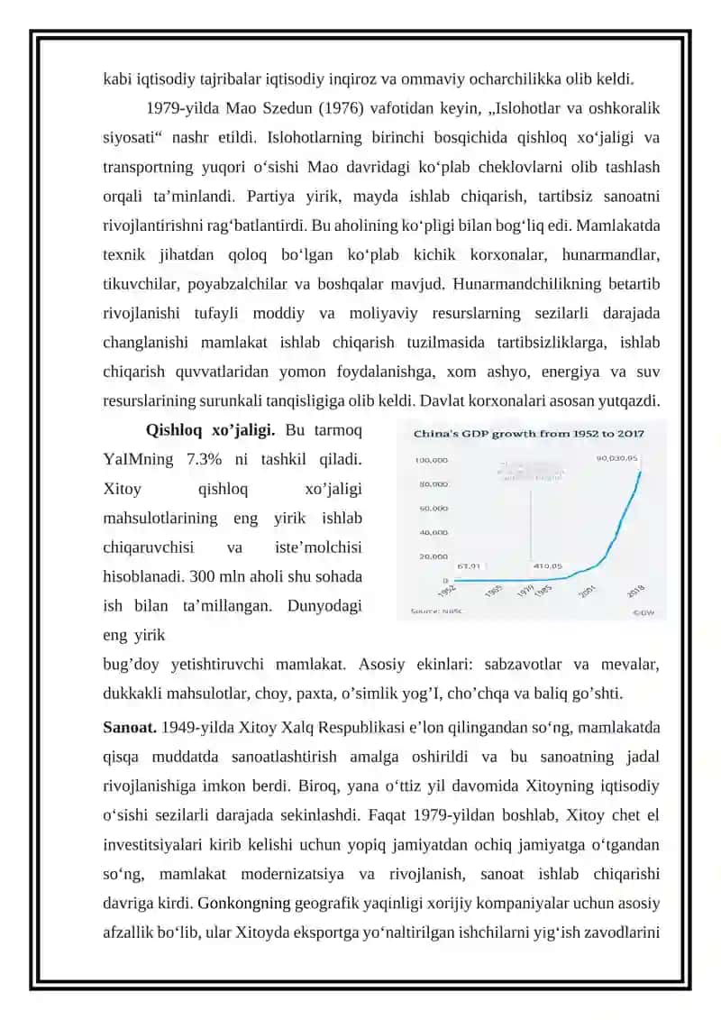 XX-XXI asrlarda Xitoyning global qudratga aylanishi jarayonlari 3