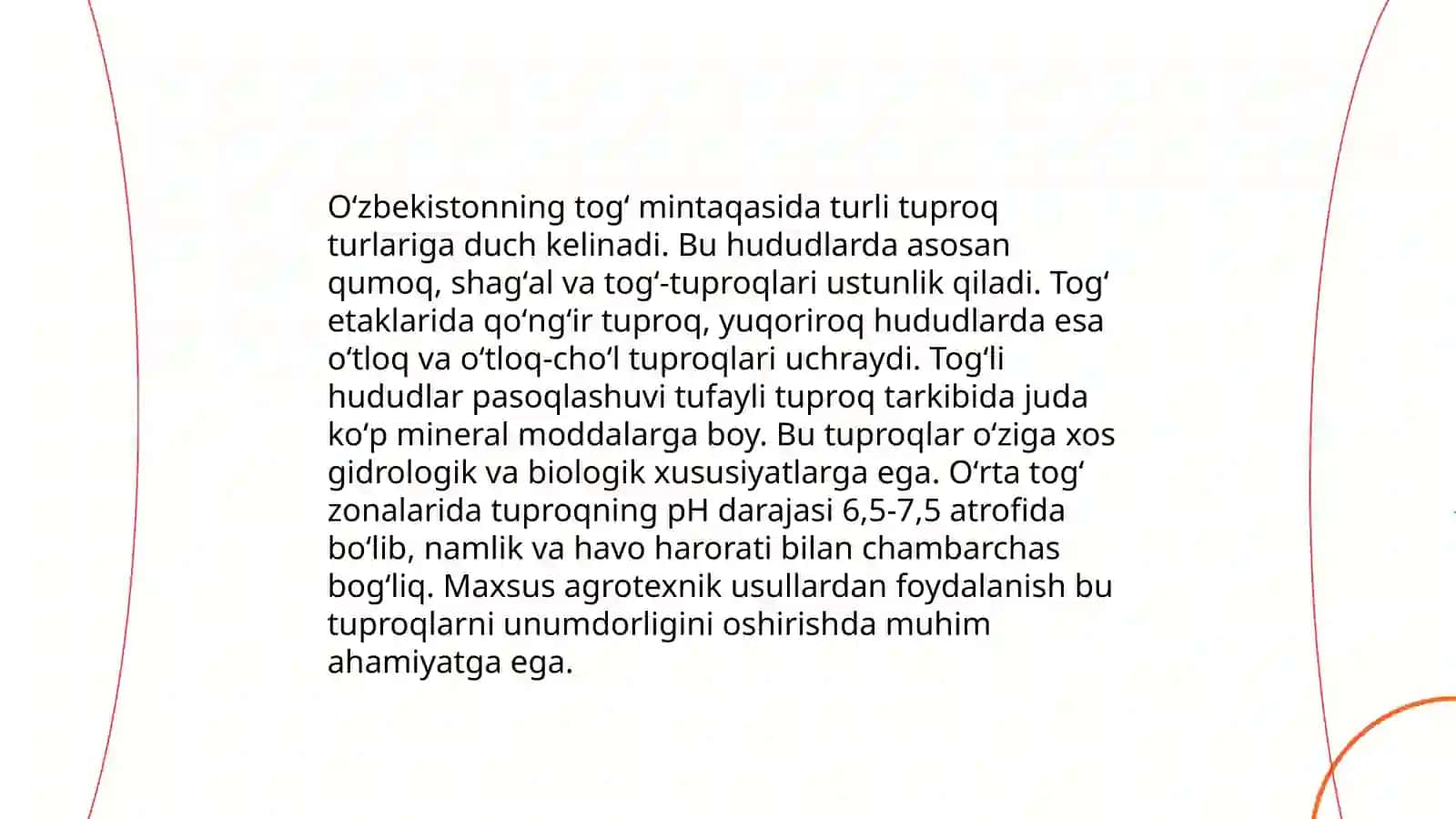 Oʻzbekistonning togʻ va togʻoldi mintaqasi tuproqlari geografiyasi va uni muhofaza qilish 3