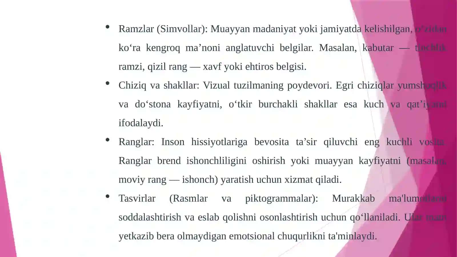 Ramzlar va tasvirlar tili, reklama vositalari, film tahlili 3